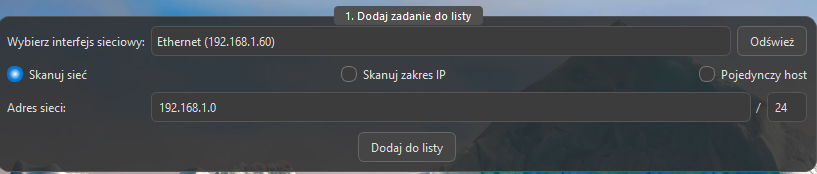 Konfiguracja parametrów sieci